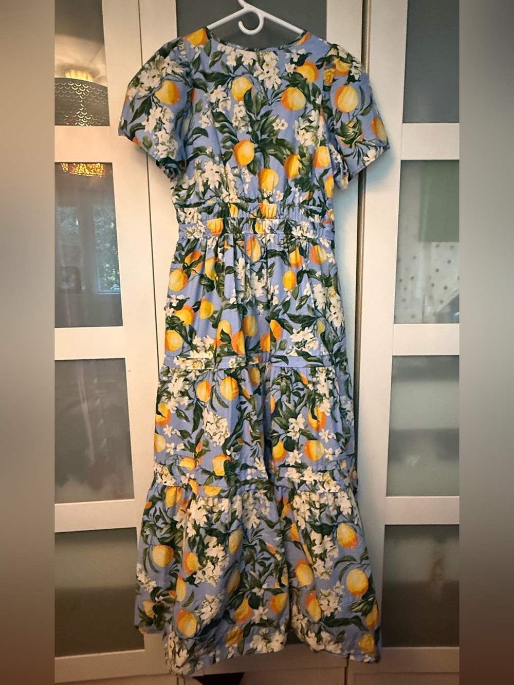 NWT Anthropologie Somerset Lemon Print Wedgewood Maxi Dress - M - Picture 6 of 11